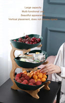 Prato de frutas com 2/3 camadas, casa, sala de estar, lanche de plástico