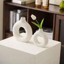 Vaso criativo em formato de rosca,arranjo floral minimalista