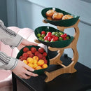 Prato de frutas com 2/3 camadas, casa, sala de estar, lanche de plástico