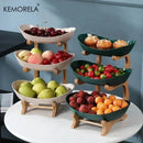 Prato de frutas com 2/3 camadas, casa, sala de estar, lanche de plástico