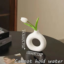 Vaso criativo em formato de rosca,arranjo floral minimalista