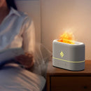 Umidificadores de aromaterapia de chama simulada, temporização de luz de 7 cores, purificador de ar