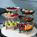 Prato de frutas com 2/3 camadas, casa, sala de estar, lanche de plástico