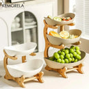 Prato de frutas com 2/3 camadas, casa, sala de estar, lanche de plástico