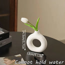Vaso criativo em formato de rosca,arranjo floral minimalista