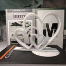 Heart-to-Heart Statue - Black & White Love Ornament, Desk & Bookshelf Decor, Valentine’s Gift, Home Decoration